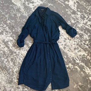 Express blue shirt dress small